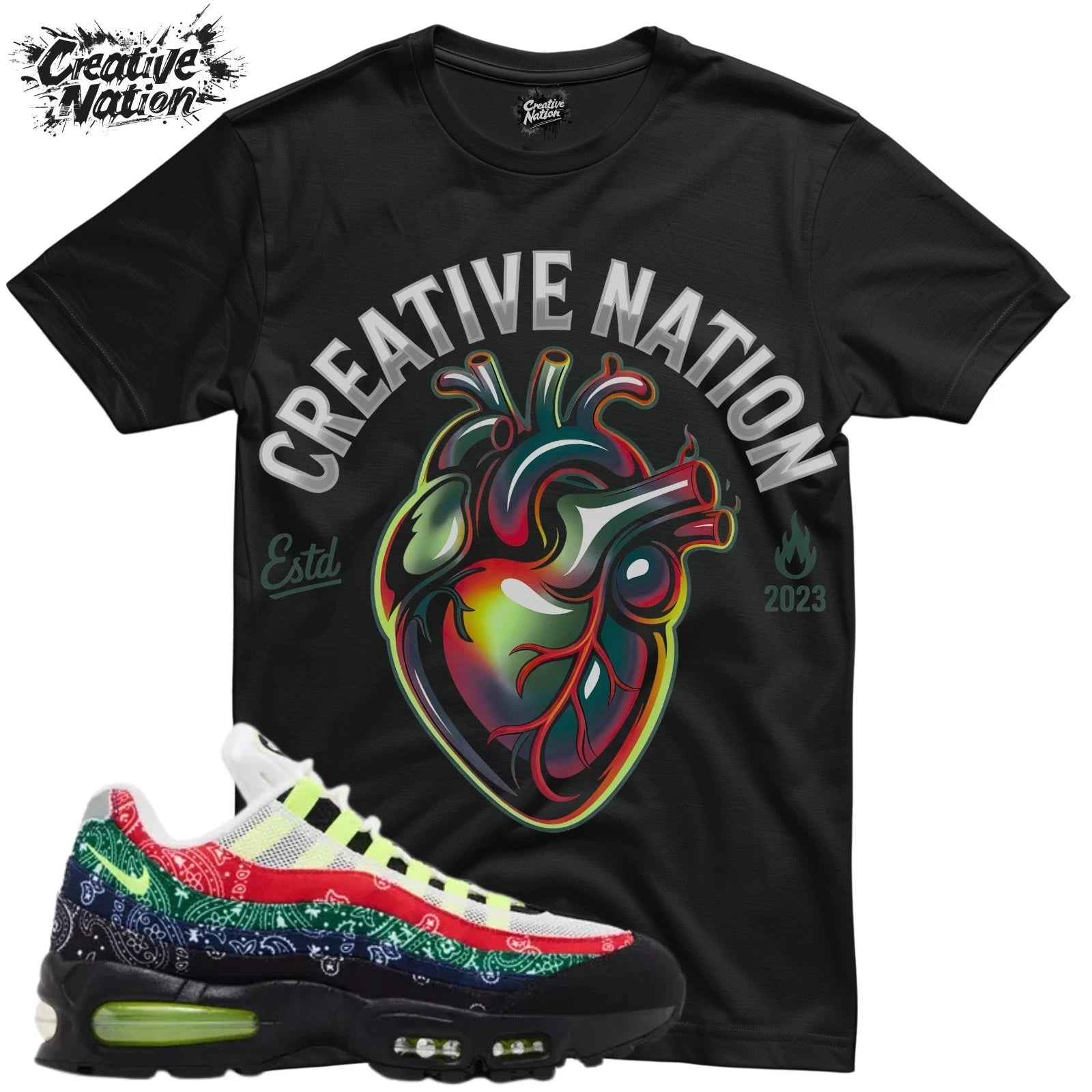 Shirt To Match Neon Paisley Unisex Tee Sneaker Shirt Heart Shirt For Sneaker Tee