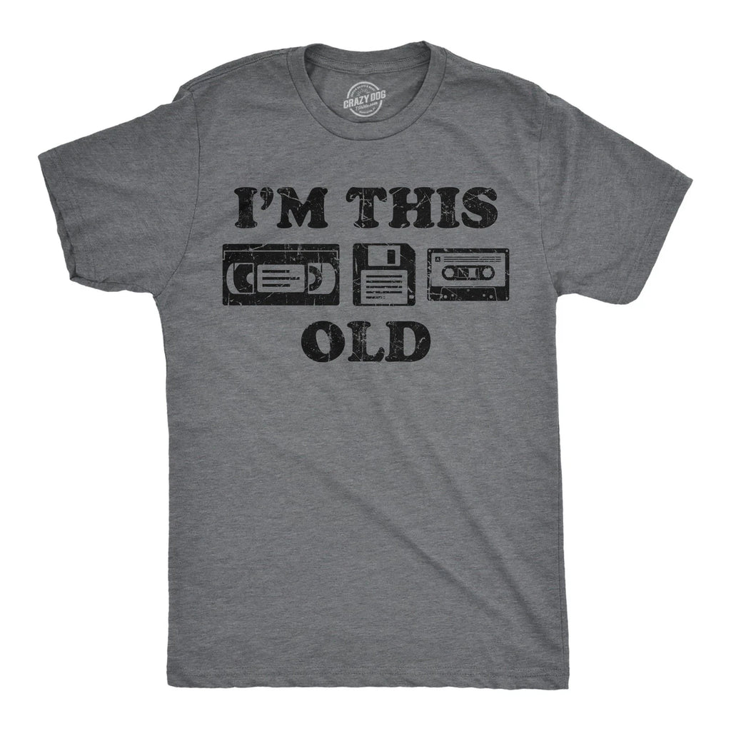Mens Funny T Shirts Im This Old Sarcastic Retro Video Tape Graphic Novelty Tee