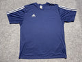 Adidas 3 Stripe Soccer Futbol Jersey Large Boxy Shirt Blue