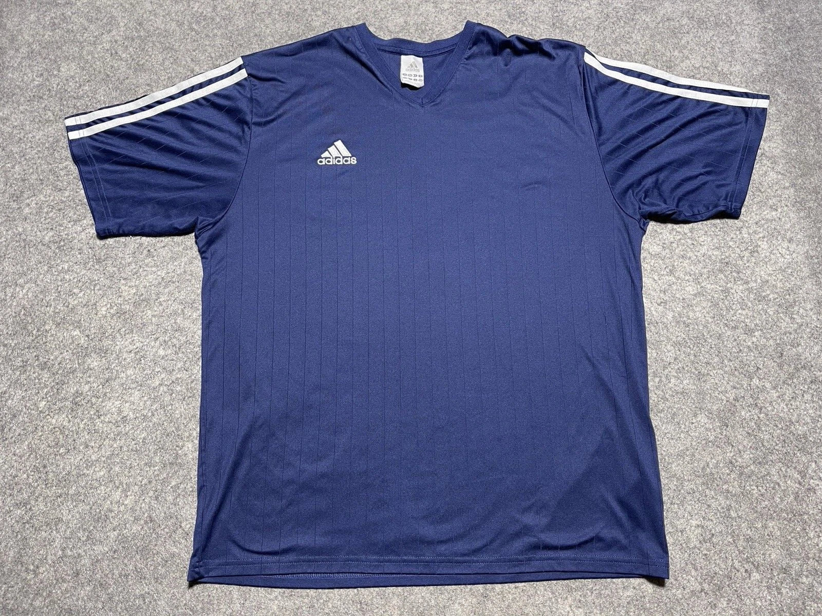 Adidas 3 Stripe Soccer Futbol Jersey Large Boxy Shirt Blue