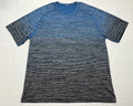 Lululemon Shirt Mens L Blue / Black Fade Athletic Training Tee Lightweight -Read