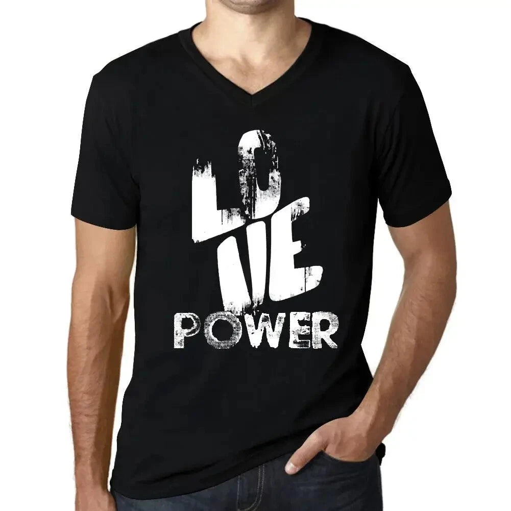 Men's Graphic T-Shirt V Neck Love Power Eco-Friendly Limited Edition