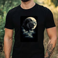 Mens Lion Full Moon Print Cotton T-Shirt Size XS to 5XL