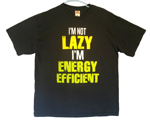 Alstyle Apparel Mens Blue Short Sleeve t-Shirt I'm Not Lazy Energy Efficient XL