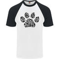 Dog Paw Print Word Art Mens S/S Baseball T-Shirt
