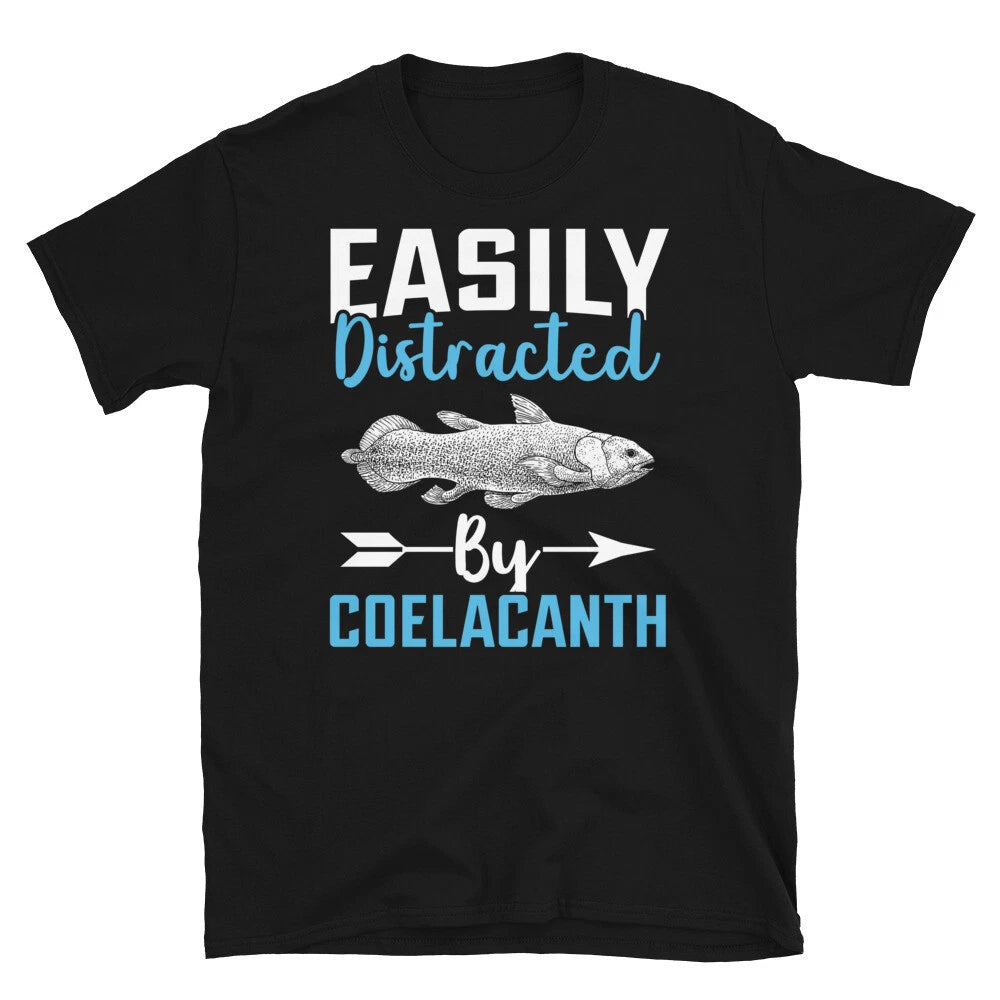Easily Distracted by Coelacanth Aging Novelty Short-Sleeve Unisex T-Shirt