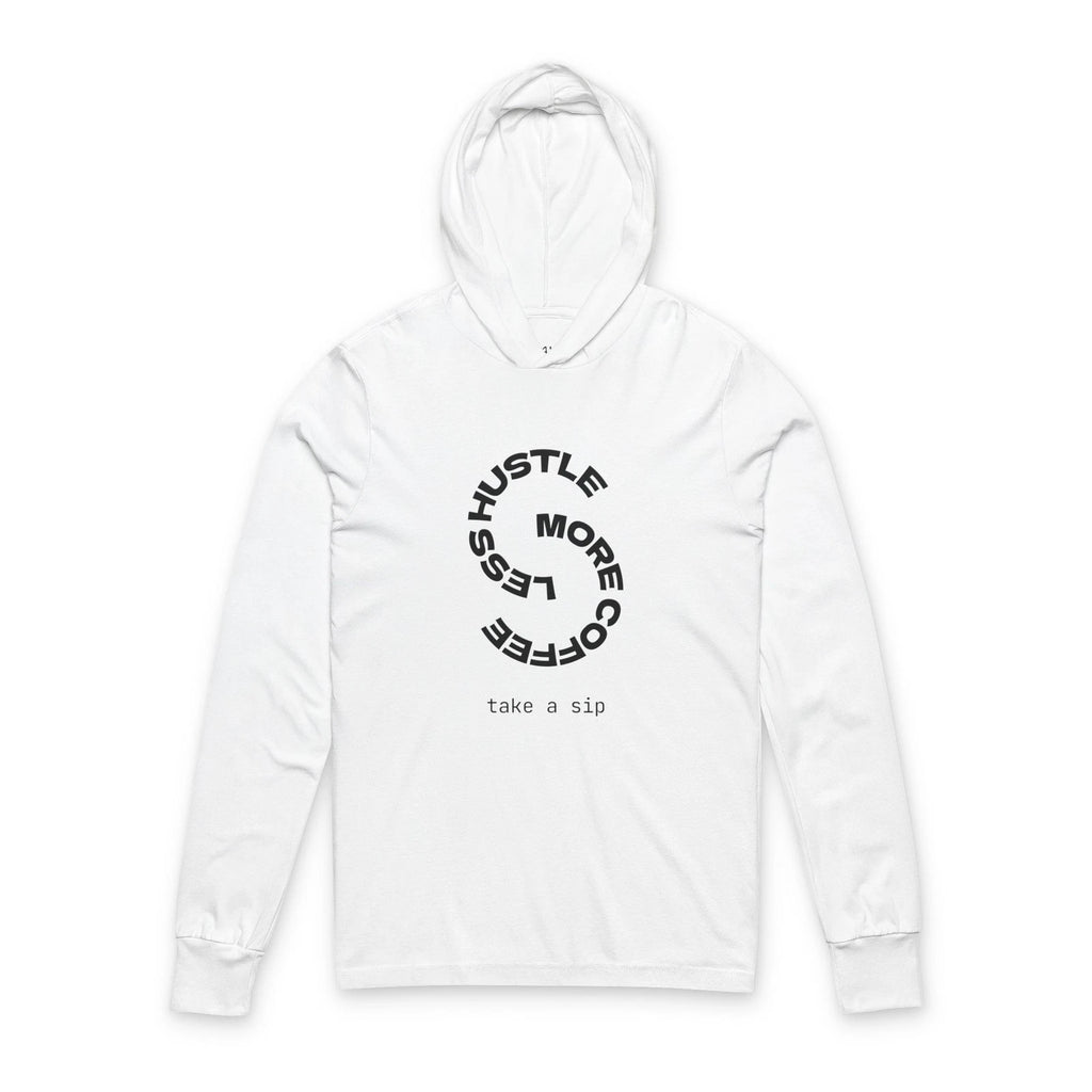 Hustle More Coffee Circle graphic Hooded Long Sleeve Tee