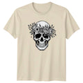 Floral Skull Crown Botanical Art T-Shirt Day of the Dead Gothic Aesthetic