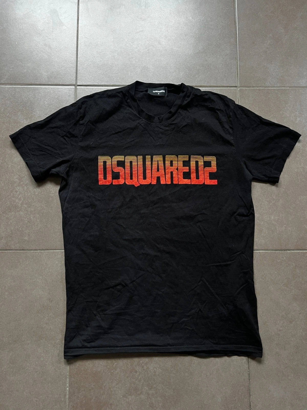Dsquared2 Men's Black Graphic Logo T-Shirt Cool Fit Size Medium