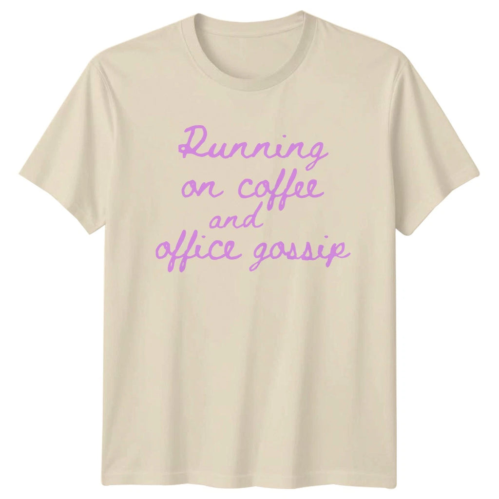 Running On Coffee And Office Womens T-Shirt Office Humor Birthday Gift For Her