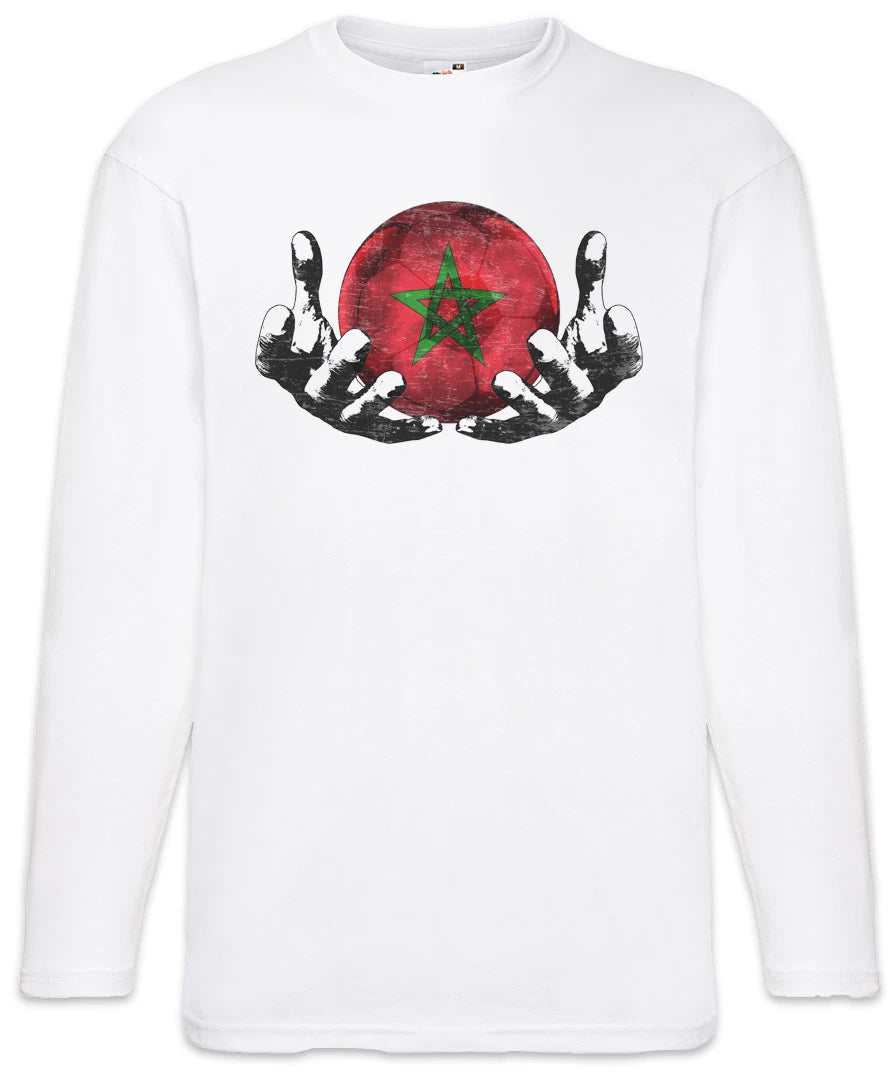 Morocco Football Magic Ball Men Long Sleeve T-Shirt moroccan Soccer Flag
