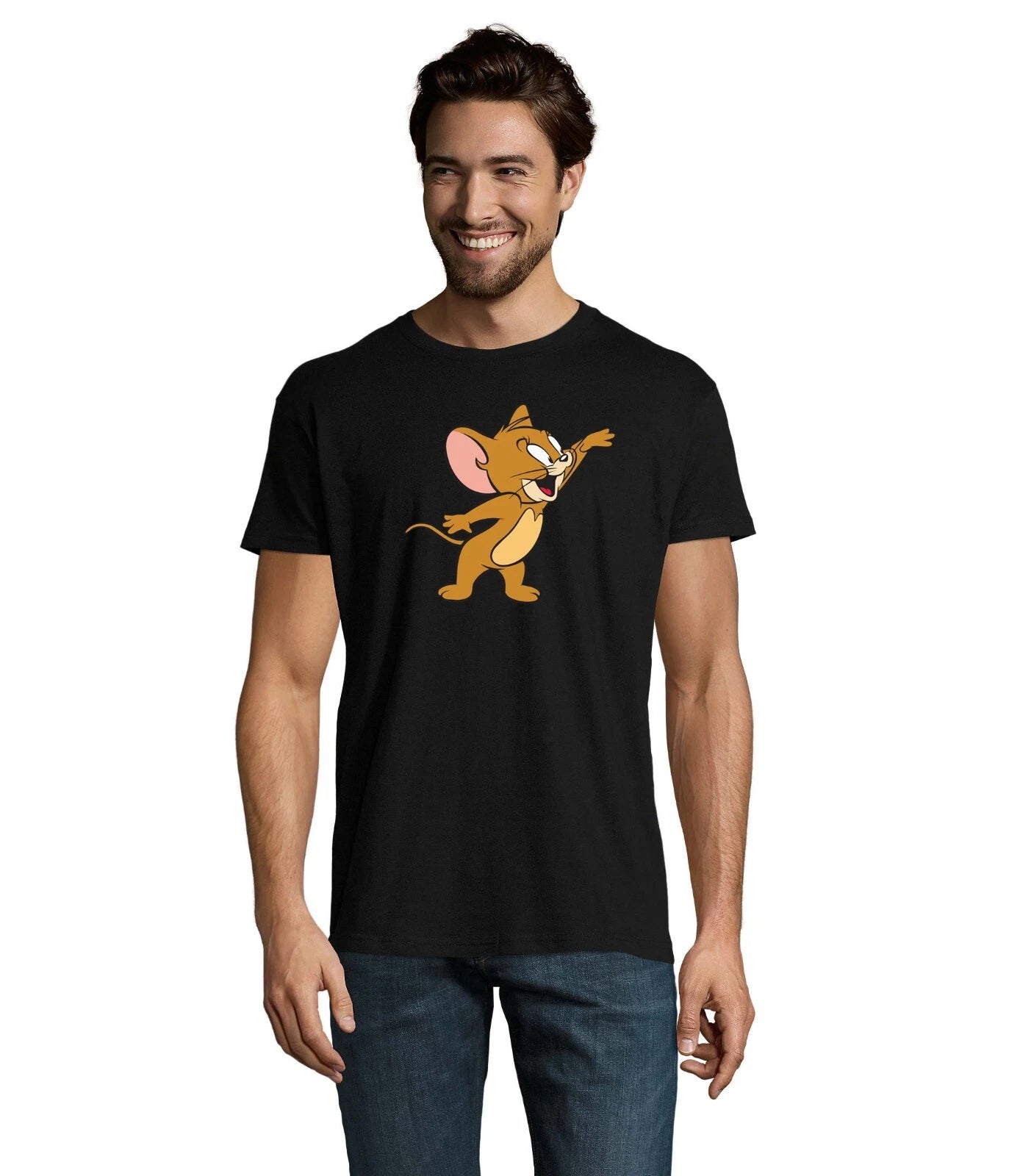 Jerry Tom Cartoon Mouse Cheese Mens Shirt Stylish Fun Fan Cartoon T-Shirt