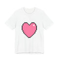 Unisex Jersey Short Sleeve Tee Cute Retro 8-Bit Pixel Art Gamer Pink Heart