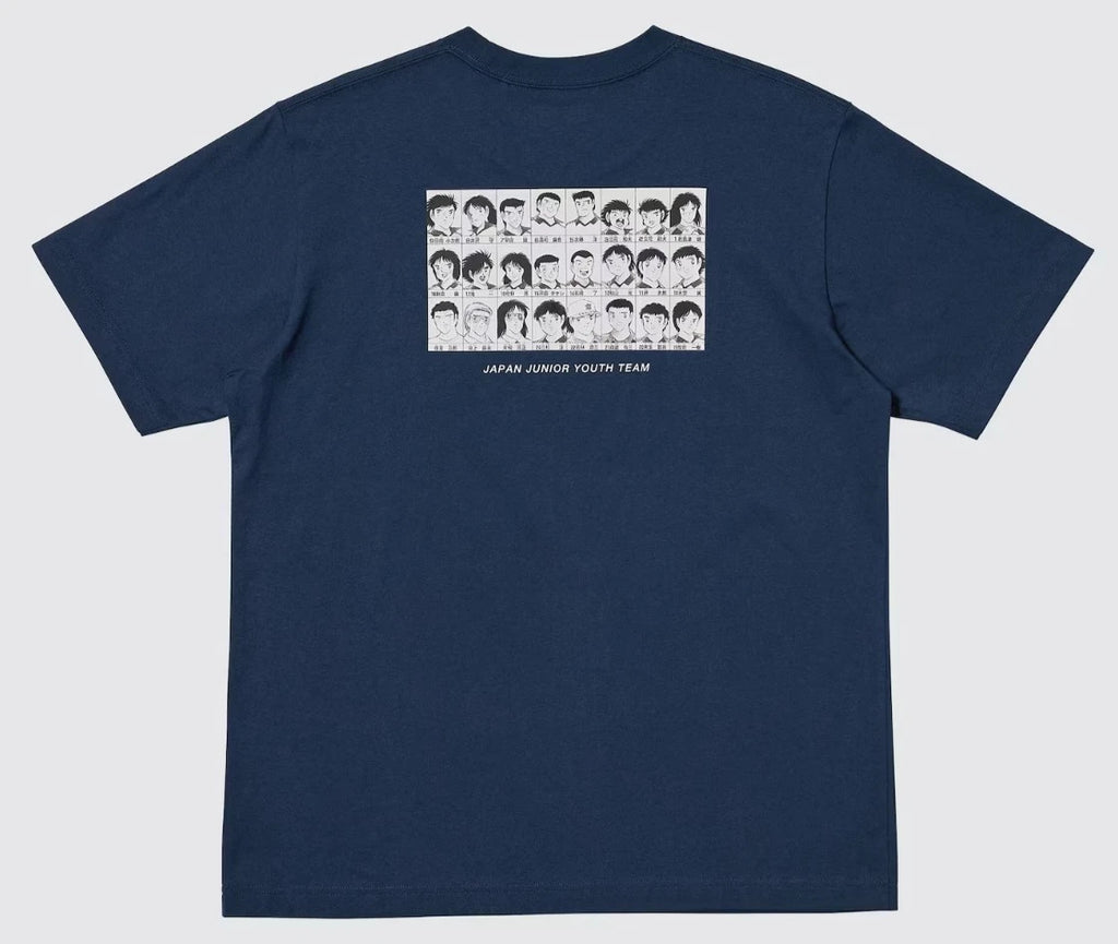 UNIQLO x Captain Tsubasa Oliver y Benji short-sleeve T-shirt NEW Japan XL Navy