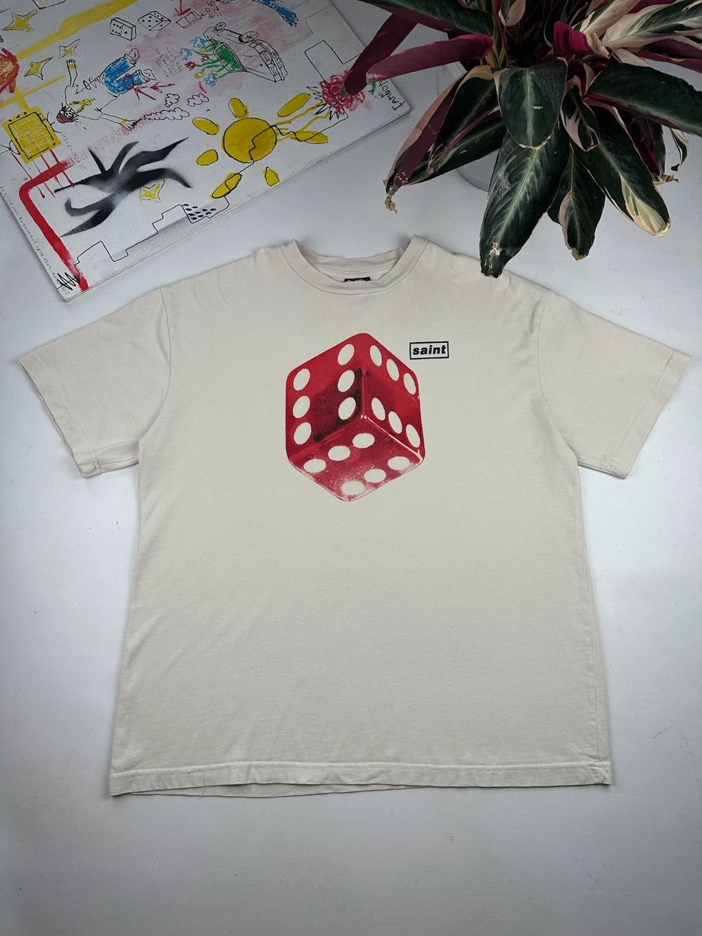 Vintage Oasis style Dice Shirt L Be Here Now Pulp Verve Suede