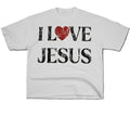Vintage I Love Jesus Print Short Sleeve T-Shirt Menswear Top Underwear Tshirt