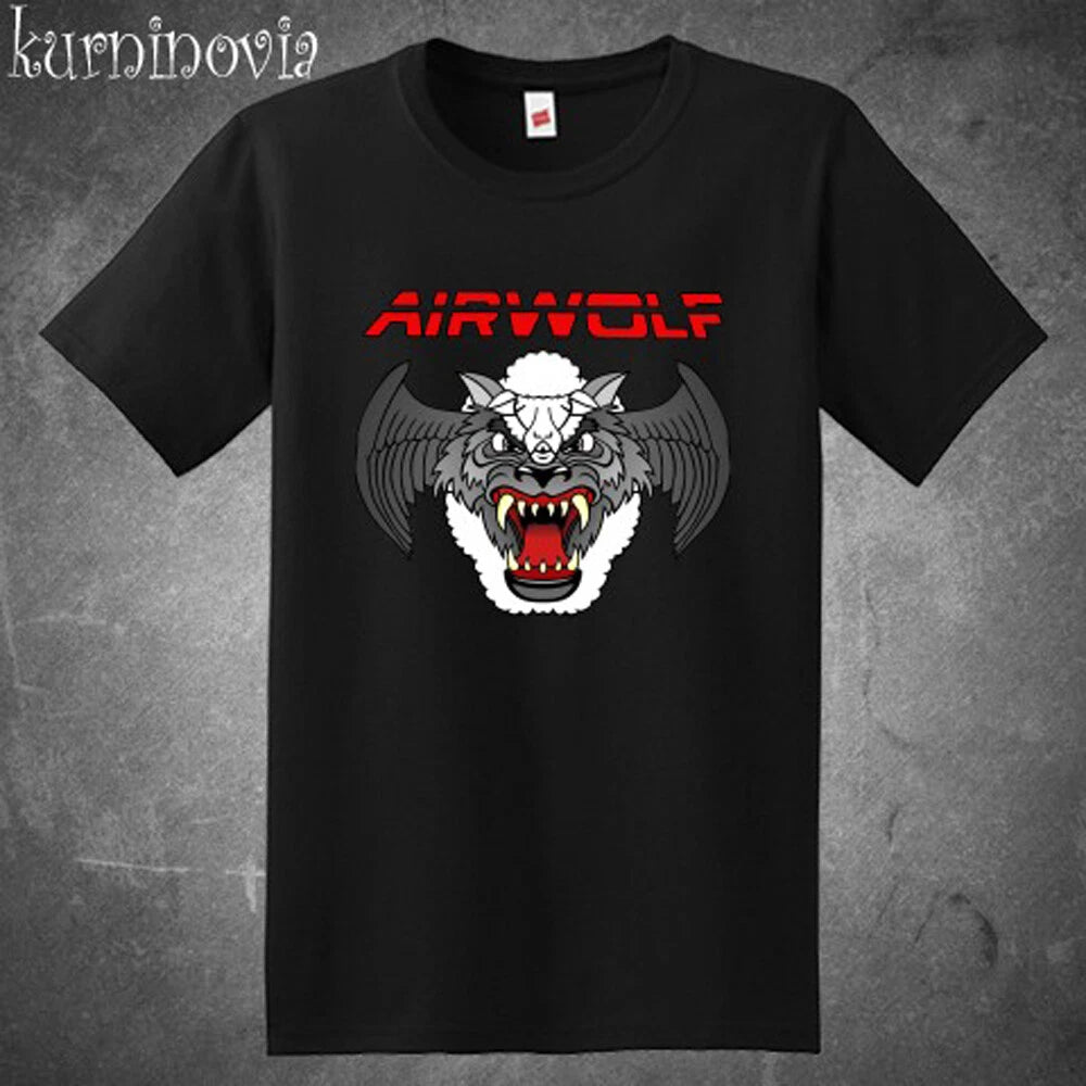 Airwolf Action TV Series Retro Men's Black Size S to 5XL