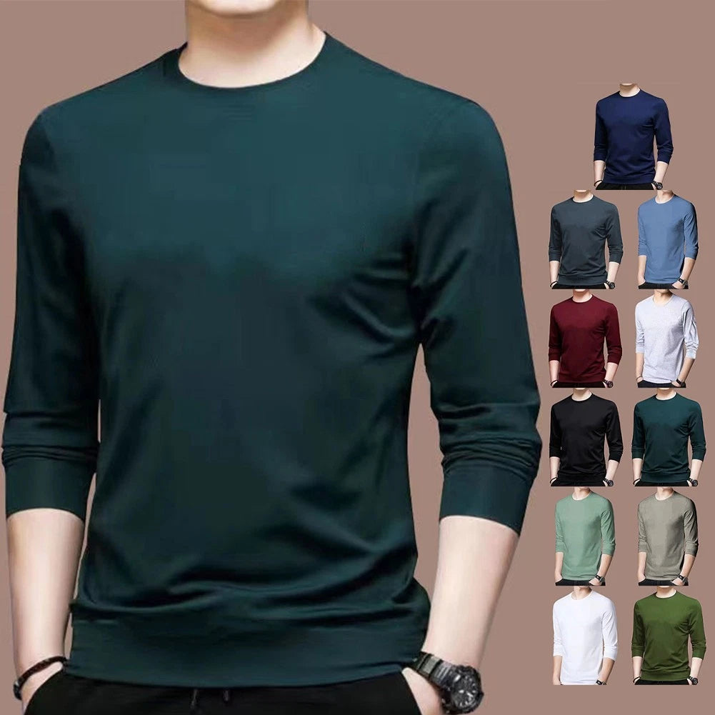 Daily Mens T-shirt Long Sleeve Muscle Activewear Slim Fit Solid Color Comfy
