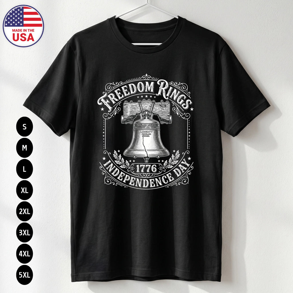 Freedom Rings 1776 T Shirt 4th of July Patriotic USA Gift S-5XL