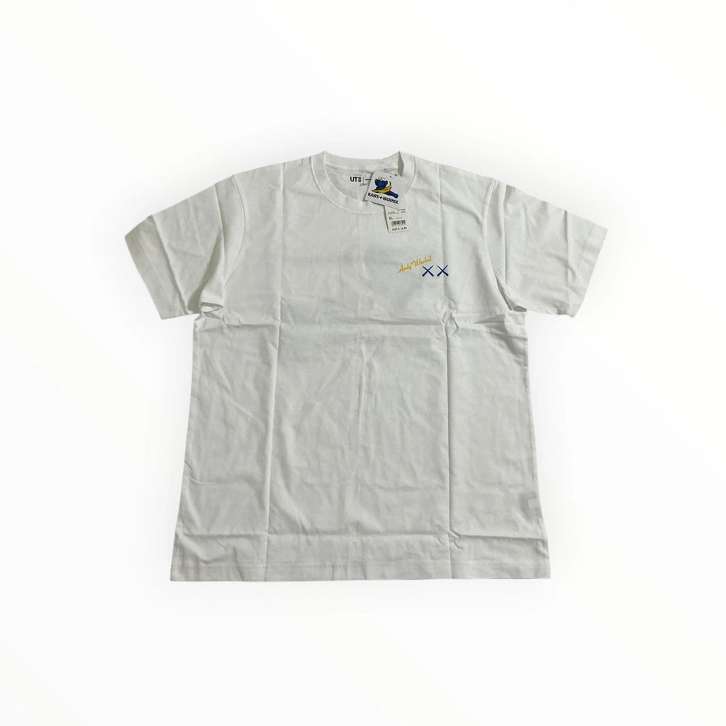 UNIQLO KAWS Warhol T Shirt White XL Graphic Pop Art Short Sleeve Tee