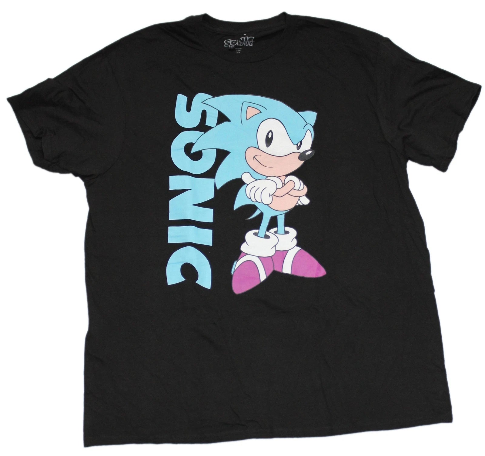 Sonic the Hedgehog New Adult T-Shirt - Arms Folded Vertical Name