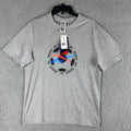 Reebok T-Shirt Men's Small Grey Cotton Soccer Graphic Tee