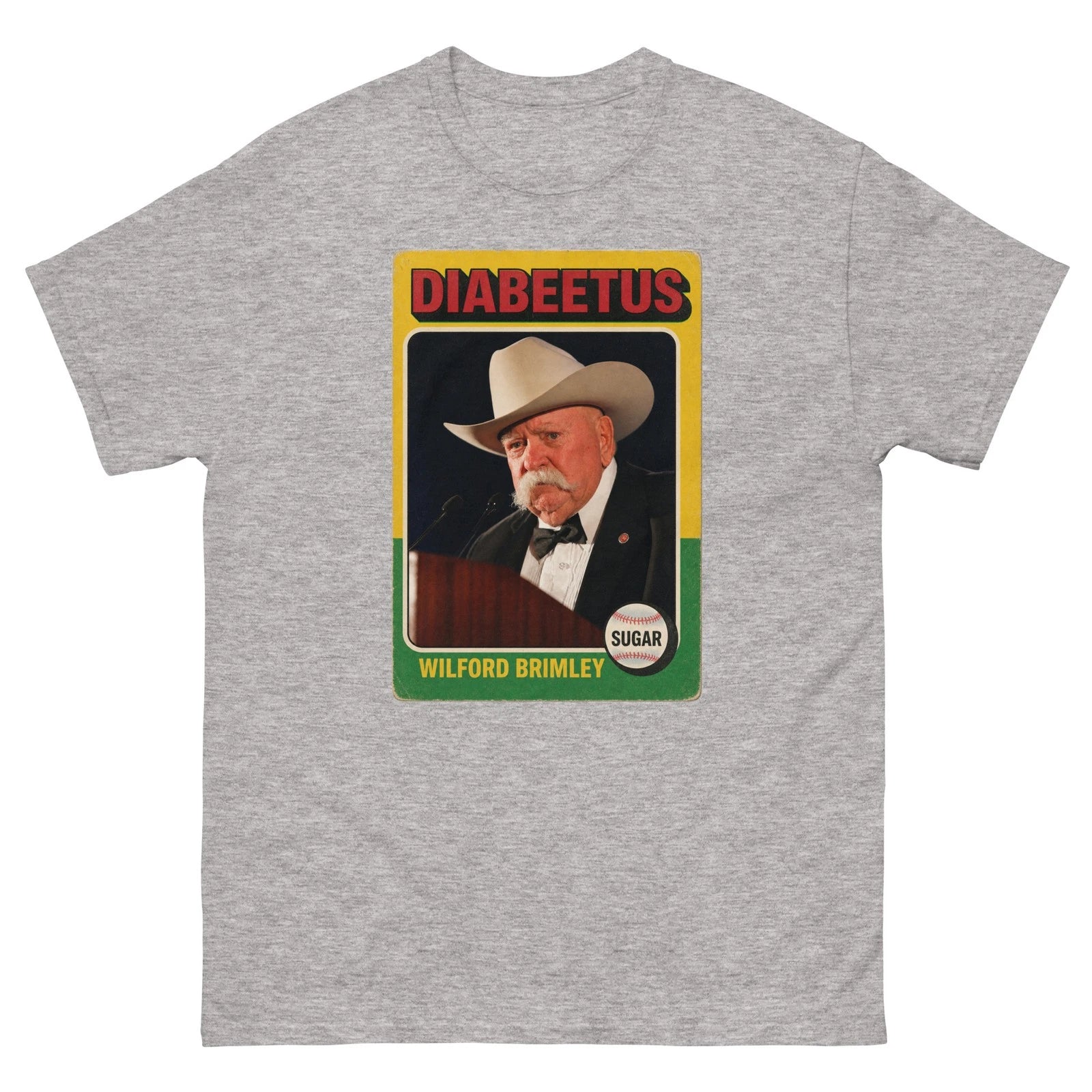 Wilford Brimley Diabeetus Vintage Card T Shirt Sugar Retro Tee