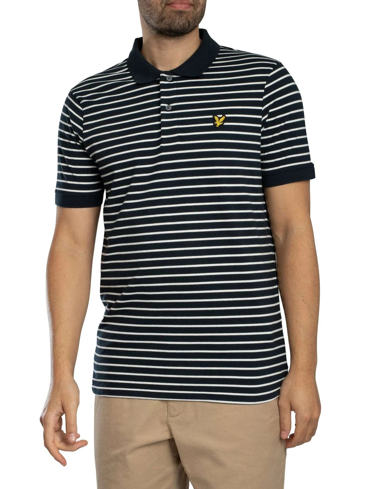 Lyle & Scott Men's Pique Breton Polo Shirt, Blue