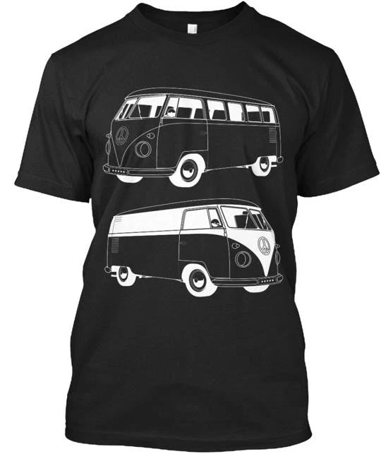 Hippy Bus T-Shirt Made in the USA Size S to 5XL