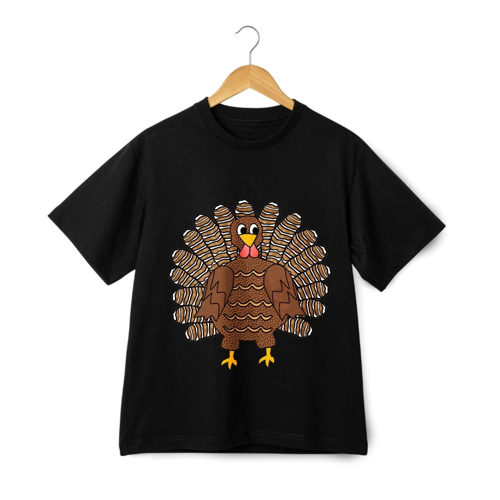 Thanksgiving Funny Turkey Unisex Casual T-Shirt|cartoon Holiday Graphic Tee