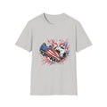 Soccer Ball Flames Graphic T Shirt USA Flag Cleat Athletic Cotton Sport Tee Top
