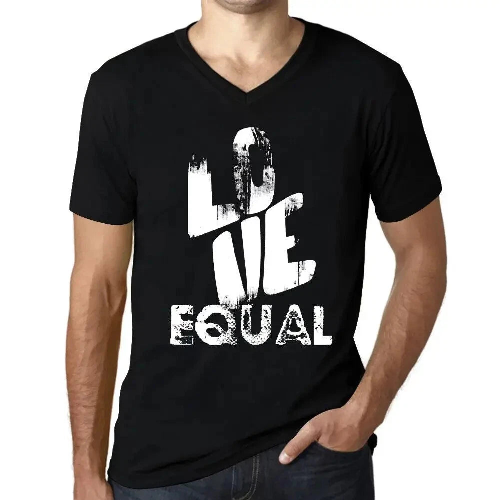 Men's Graphic T-Shirt V Neck Love Equal Eco-Friendly Limited Edition