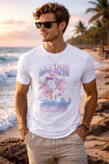 Retro Surfing T-Shirt Vintage Beach Graphic Tee Summer Vibes Floral Wave Unisex