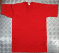 Genuine German 100% Cotton Red Short Sleeve V-neck T-shirt Medium - NEW