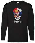 Serbia Football Skull I Men's Long Sleeve T-Shirt Serbian Soccer Flag World