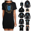 Wolf Dreamcatcher Blue Gold Boho Hipster T-Shirt - Tribal Hippy Bohemian
