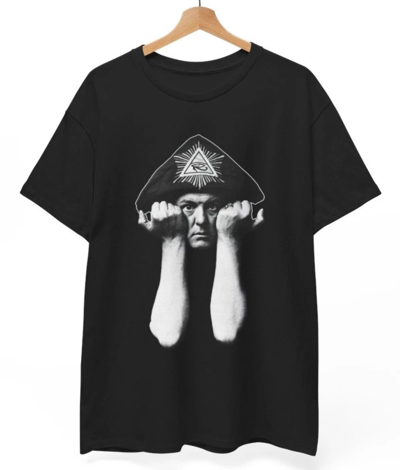 Aleister Crowley Shirt- Occult Black Magik - 100% cotton  Unisex Tee