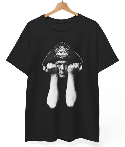 Aleister Crowley Shirt- Occult Black Magik - 100% cotton  Unisex Tee