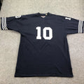 Joe Sport Shirt Mens Large Blue 10 Football Jersey V-Neck Graphic Sports Tee