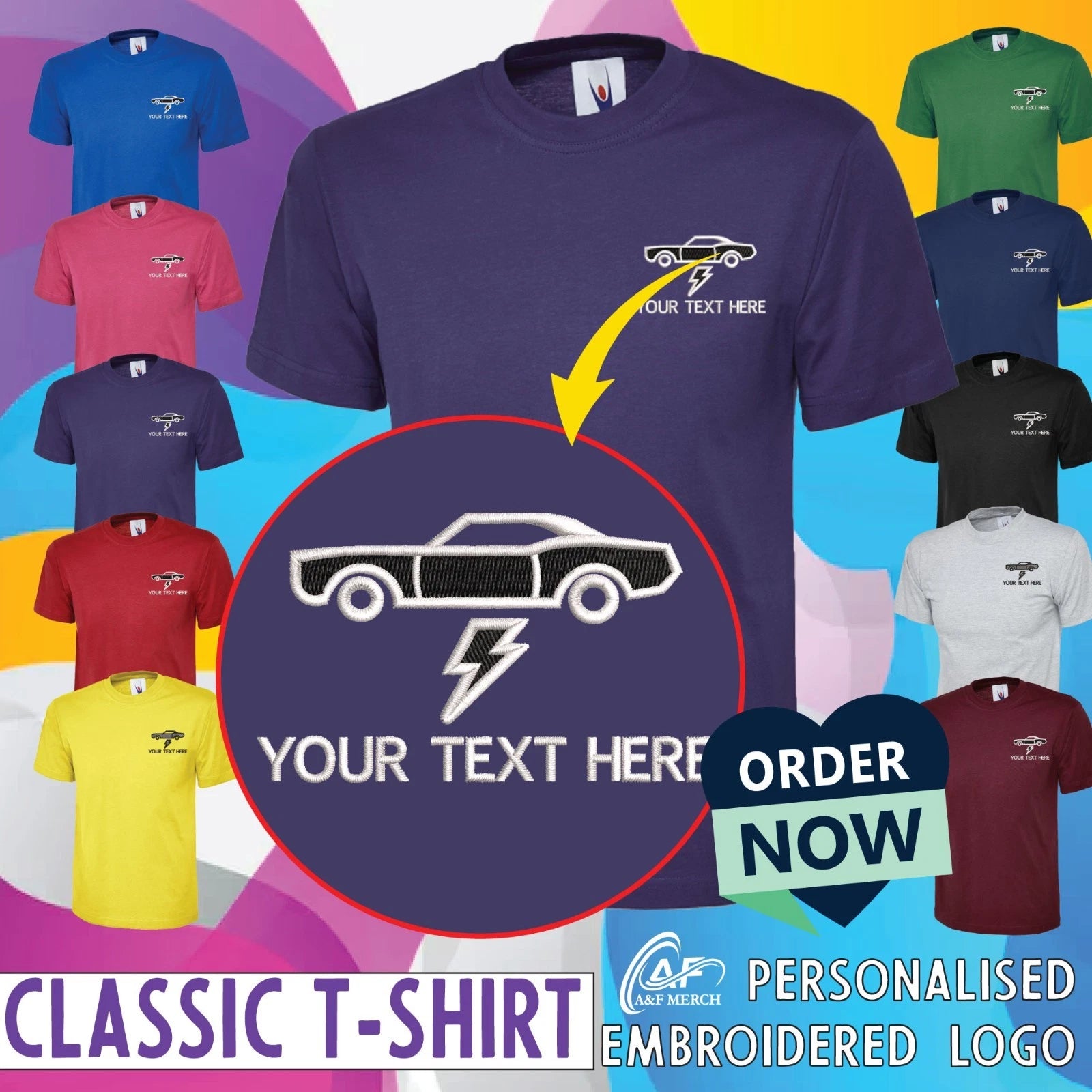 Personalised Embroidered Car Mechanic Crew Uniform T-Shirt Auto Repair Garage