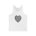 Unisex Jersey Tank Cute 8-Bit Retro Pixel Art Gray Gamer Heart Design