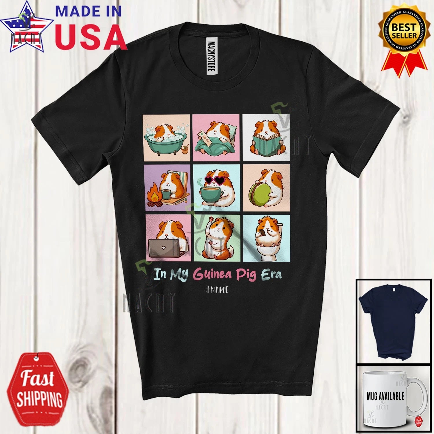 In My Guinea Pig Era; Guinea Pig Activities; Custom Name Girls Family T-Shirt