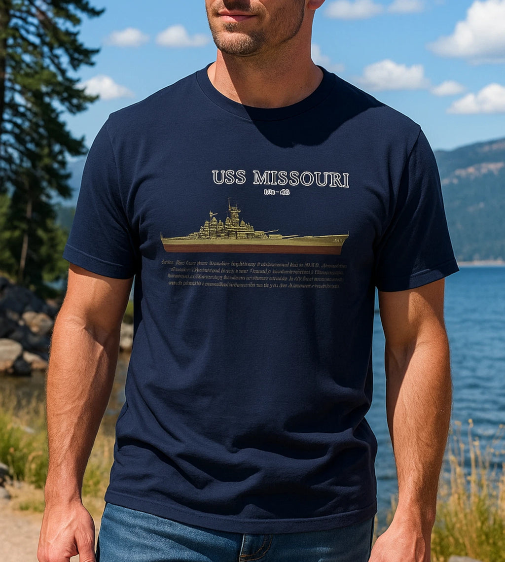 USS Missouri Unisex Softstyle T-Shirt | Vintage Navy Ship Tee, Veteran gift