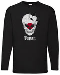 Japan Football Skull I Men's Long Sleeve T-Shirt Japanese Soccer Flag World