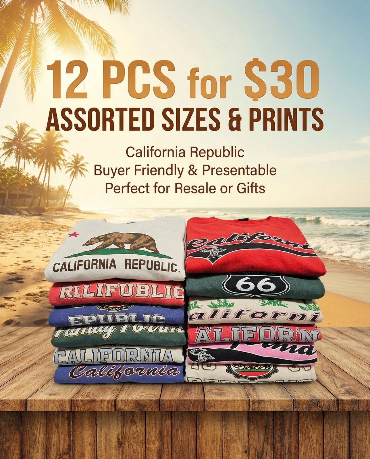 California Graphic T-Shirts 12-Pack Size 2xl Perfect Gift