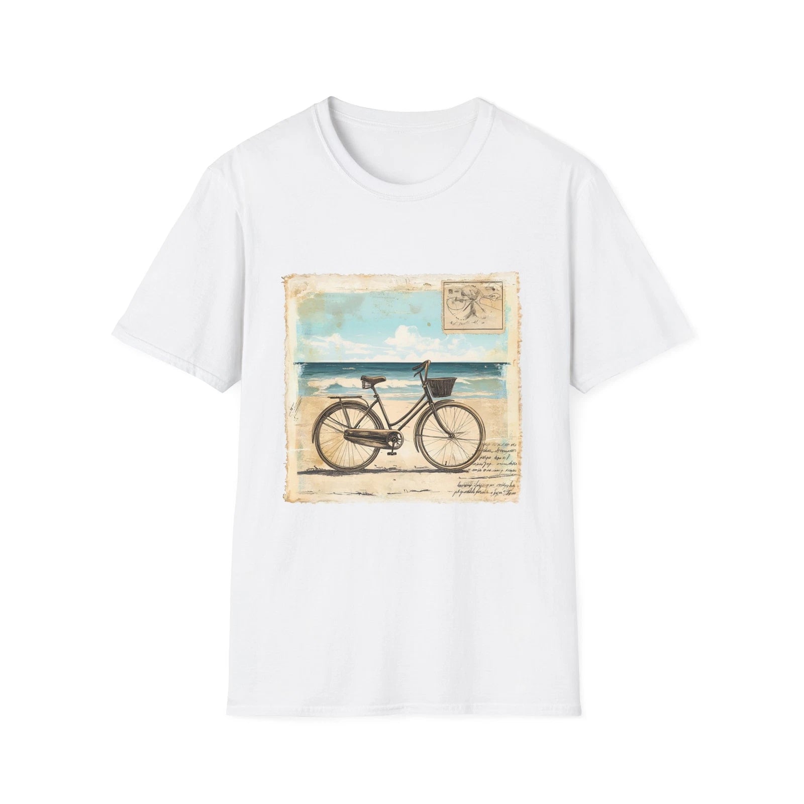 Vintage Bike Beach T-Shirt, Casual Summer Style, Perfect Gift for Cyclists,