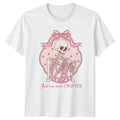 Just One More Chapter Womens T-Shirt Pastel Goth Reader Skeleton Birthday