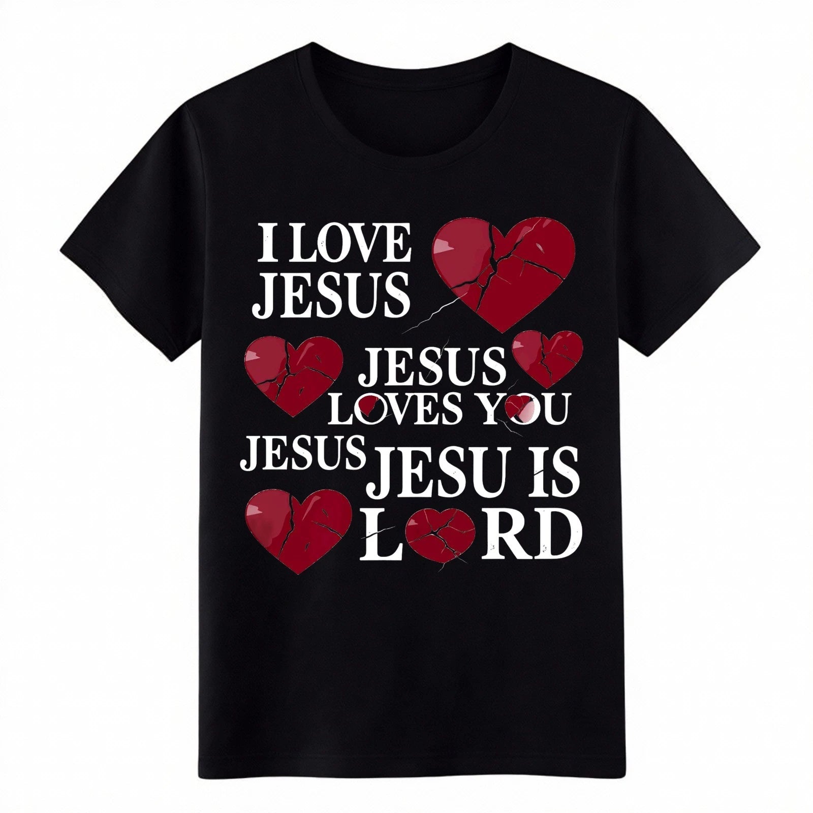 ILove Jesus Christian T-Shirt,Inspirational Faith Graphic Tee Gift for Believers