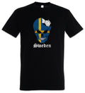 Sweden Football Skull I T-Shirt swedish Soccer Flag Banner World Championship