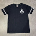 AAPE T-Shirt Men's XL Black Graphic Print Logo Skull Football Jersey Style